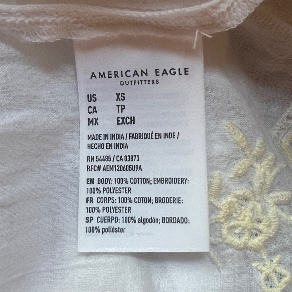 🌸🦅🤍American Eagle Outfitters White Lace-Up Blouse🤍🦅🌸 - Picture 13 of 13